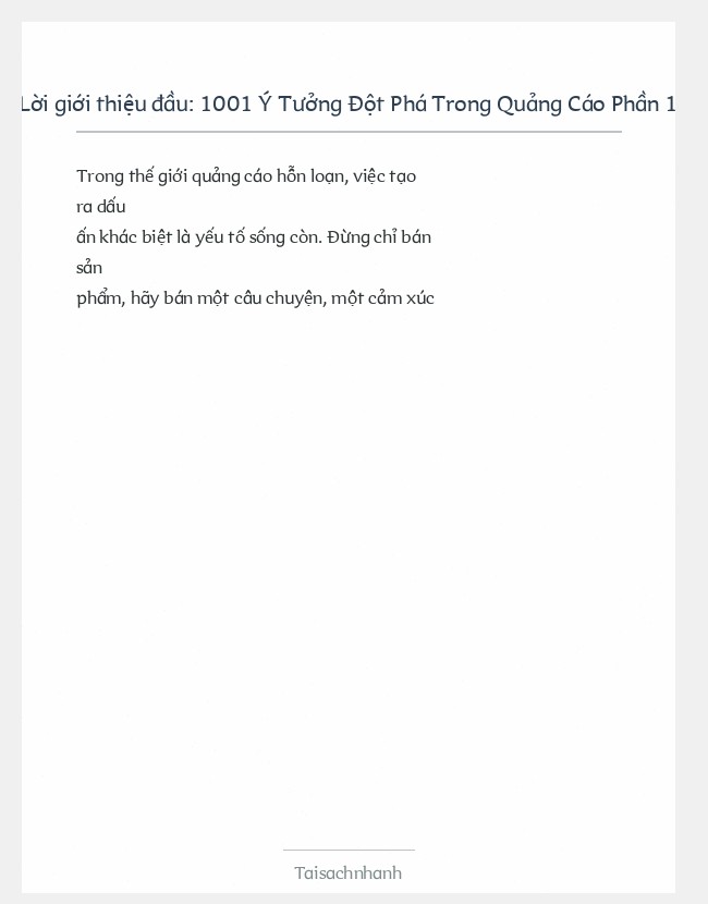 Trích đoạn 1001 Ý Tưởng Đột Phá Trong Quảng Cáo Phần 1