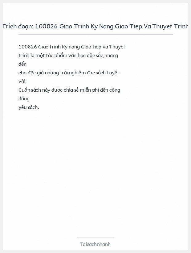 Trích đoạn 100826 Giao Trinh Ky Nang Giao Tiep Va Thuyet Trinh