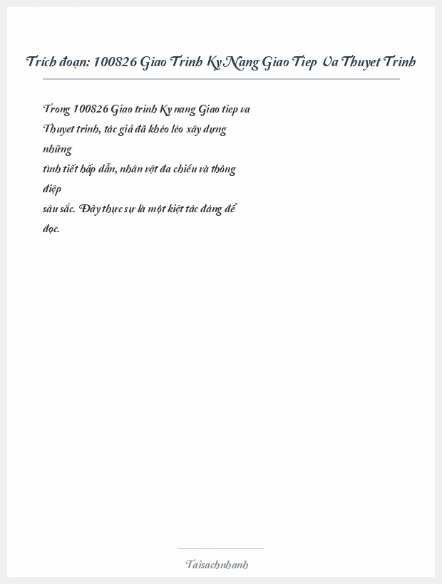 Trích đoạn 100826 Giao Trinh Ky Nang Giao Tiep Va Thuyet Trinh