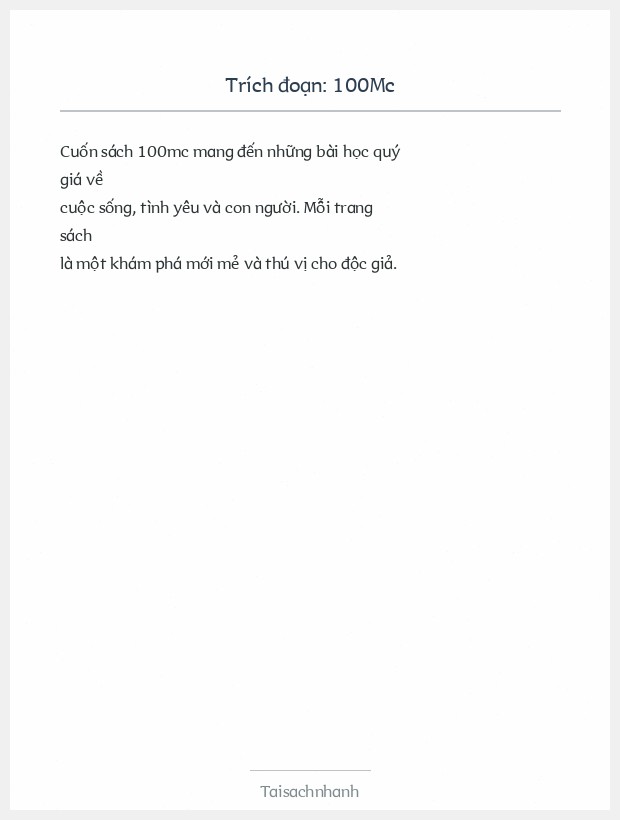 Trích đoạn 100Mc