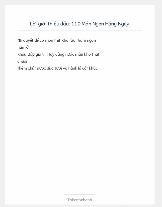 Trích đoạn 110 Món Ngon Hằng Ngày