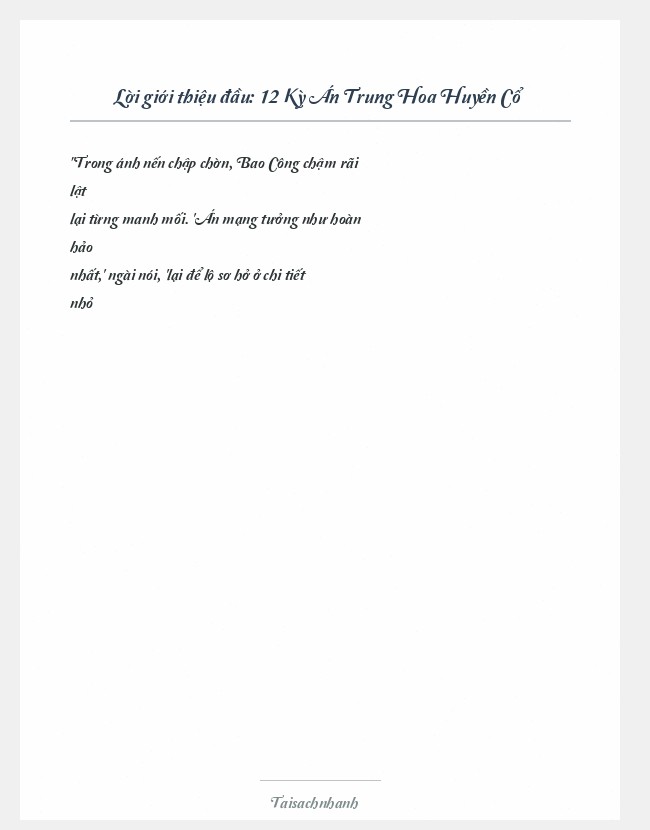 Trích đoạn 12 Kỳ Án Trung Hoa Huyền Cổ