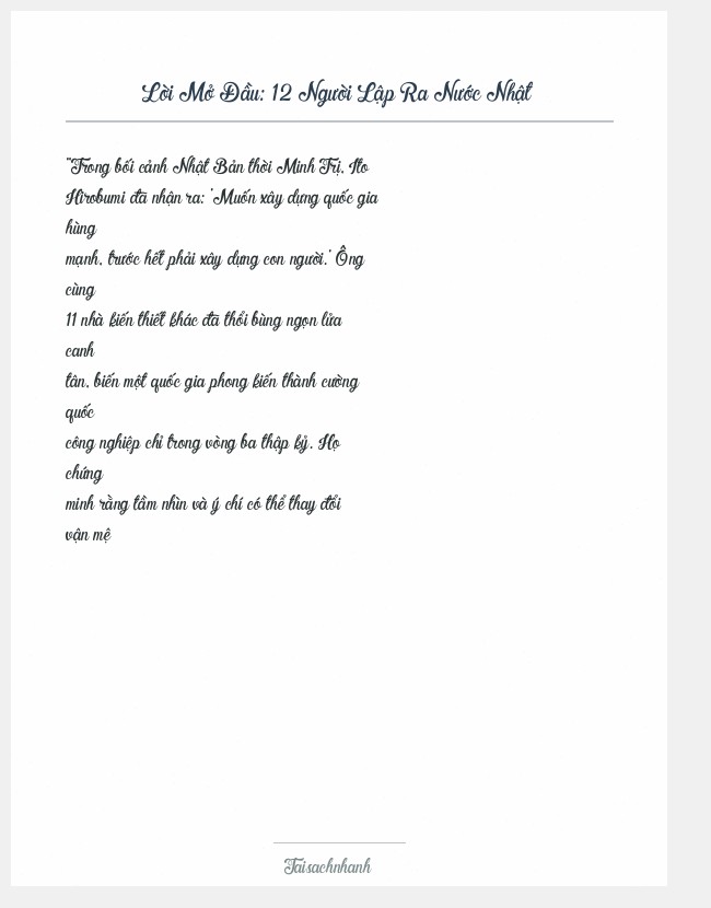 Trích đoạn 12 Người Lập Ra Nước Nhật