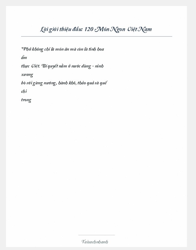 Trích đoạn 120 Món Ngon Việt Nam