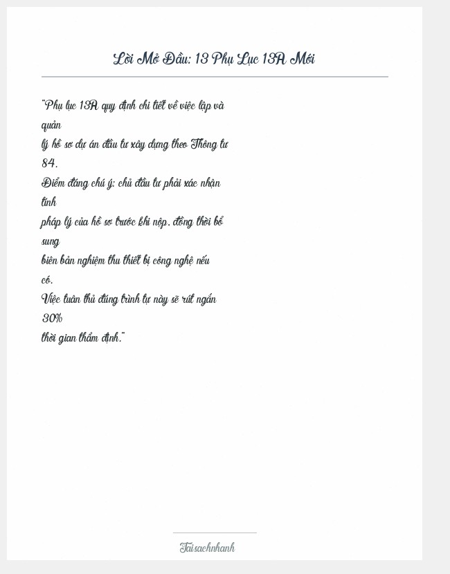 Trích đoạn 13 Phụ Lục 13A Mới