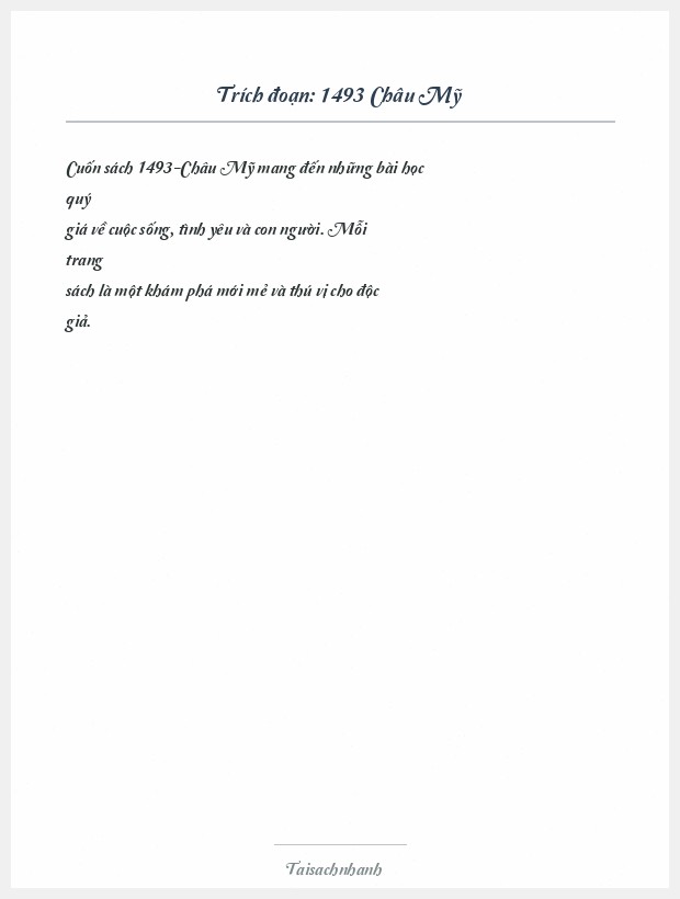 Trích đoạn 1493 Châu Mỹ