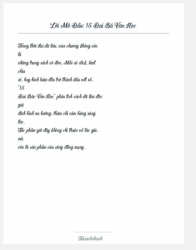 Trích đoạn 15 Đại Bá Văn Học