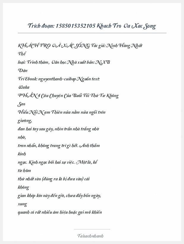 Trích đoạn 1585015352105 Khach Tro Va Xac Song