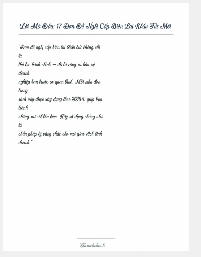 Trích đoạn 17 Đơn Đề Nghị Cấp Biên Lai Khấu Trừ Mới