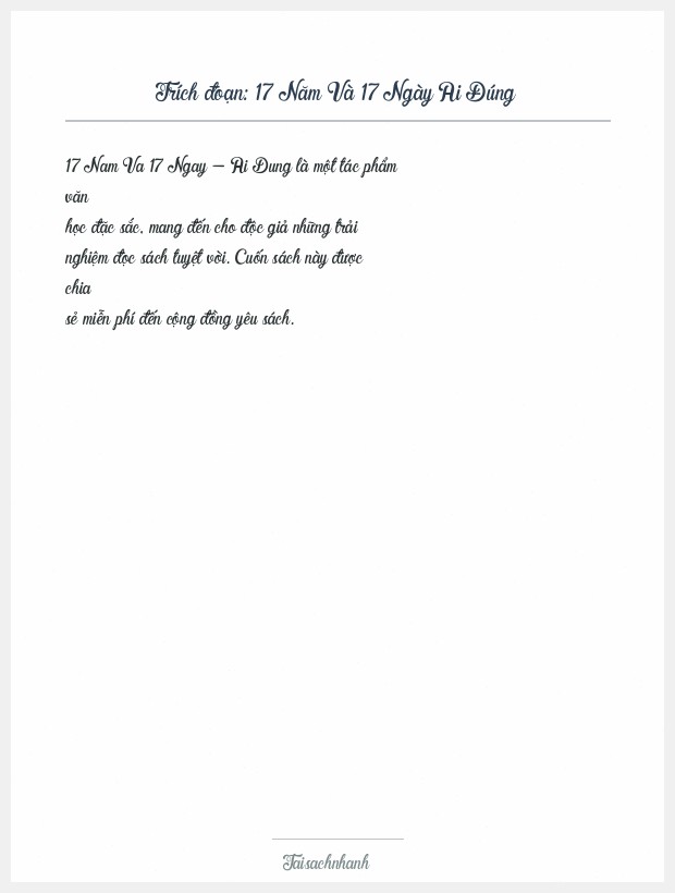 Trích đoạn 17 Năm Và 17 Ngày Ai Đúng