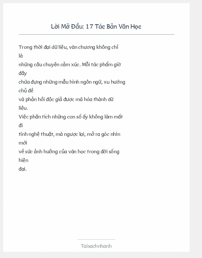 Trích đoạn 17 Tác Bản Văn Học