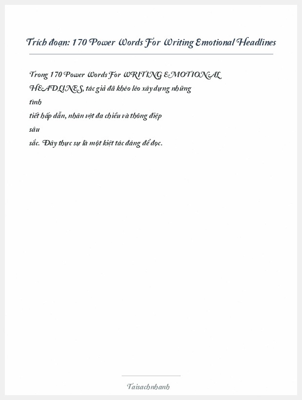 Trích đoạn 170 Power Words For Writing Emotional Headlines