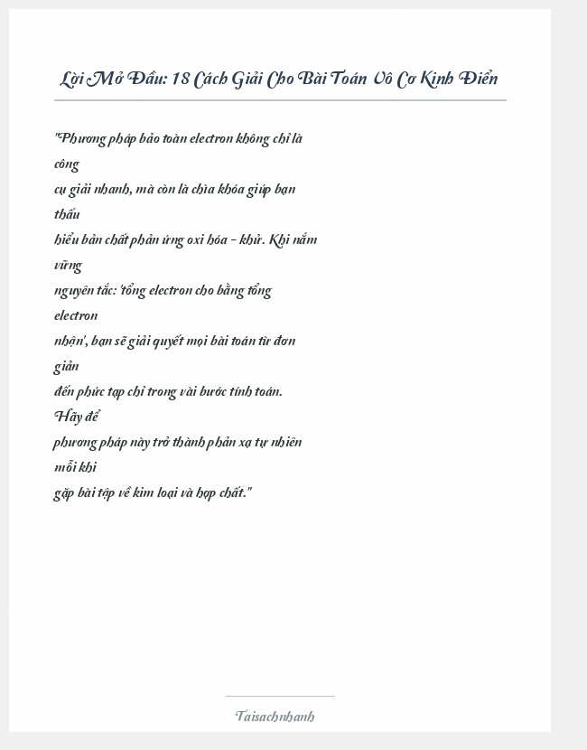 Trích đoạn 18 Cách Giải Cho Bài Toán Vô Cơ Kinh Điển