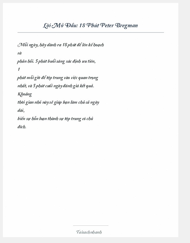 Trích đoạn 18 Phút Peter Bregman