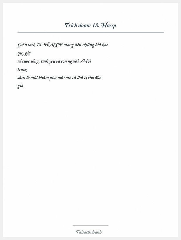 Trích đoạn 18. Haccp