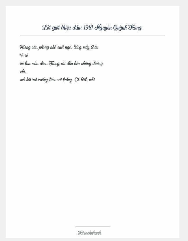 Trích đoạn 1981 Nguyễn Quỳnh Trang