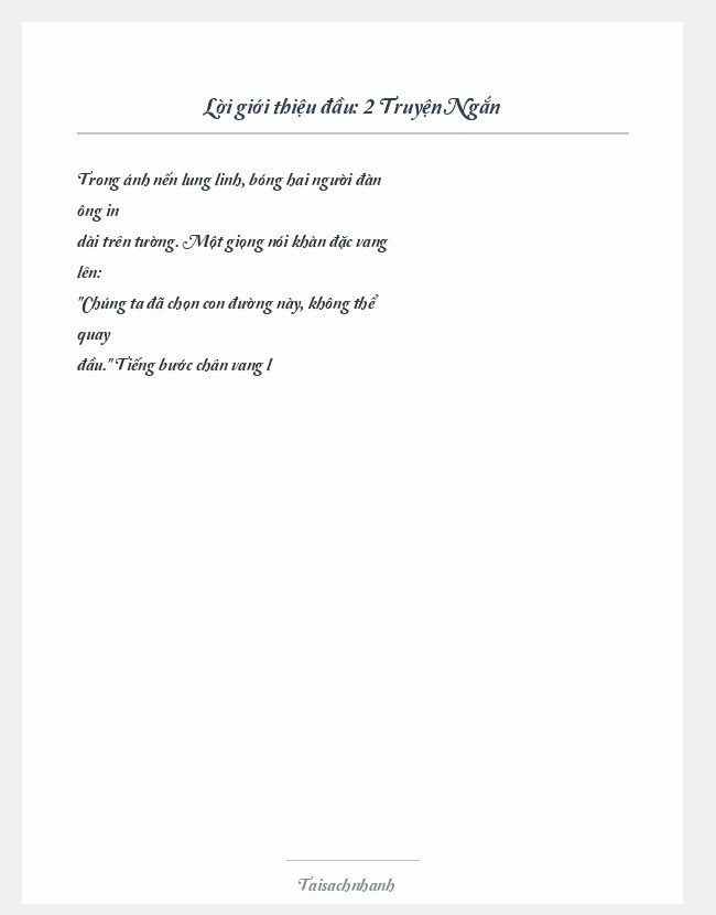 Trích đoạn 2 Truyện Ngắn