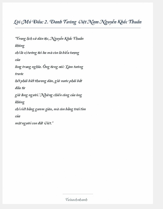 Trích đoạn 2. Danh Tướng Việt Nam Nguyễn Khắc Thuần