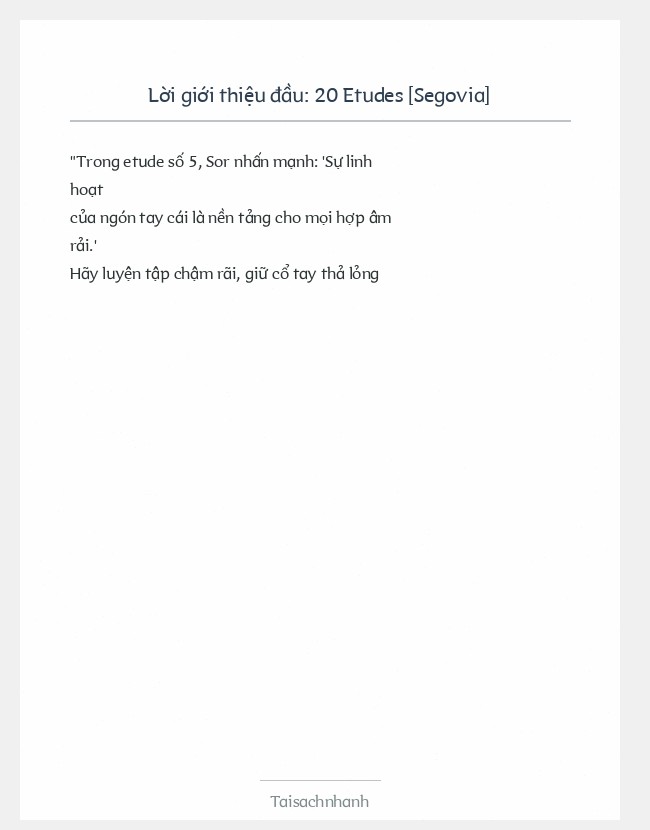 Trích đoạn 20 Etudes [Segovia]