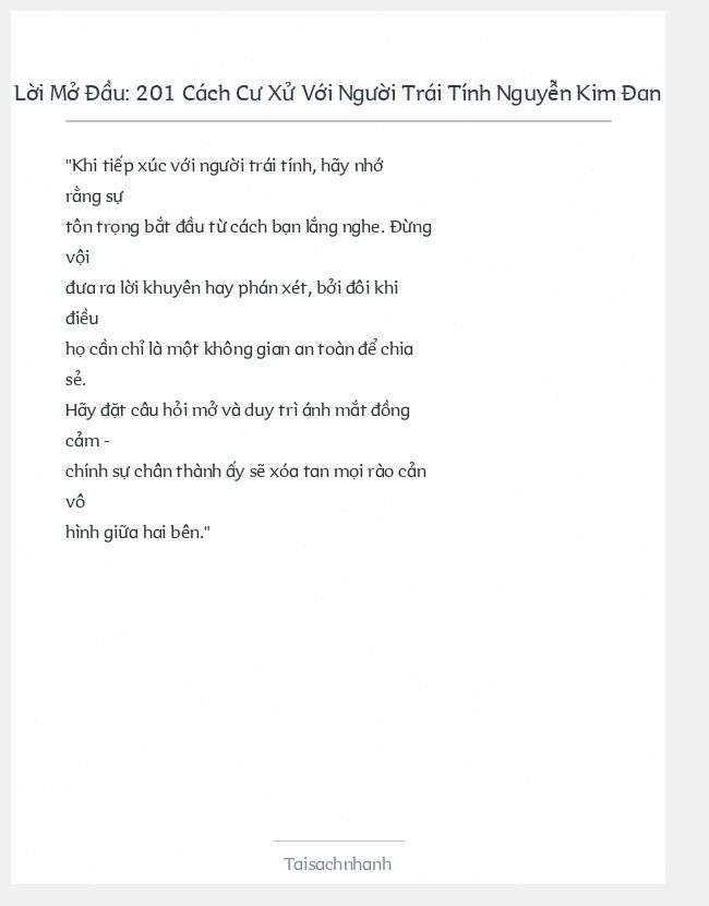 Trích đoạn 201 Cách Cư Xử Với Người Trái Tính Nguyễn Kim Đan