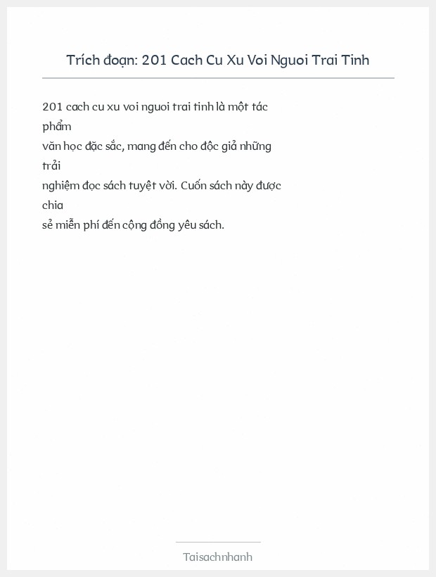 Trích đoạn 201 Cach Cu Xu Voi Nguoi Trai Tinh