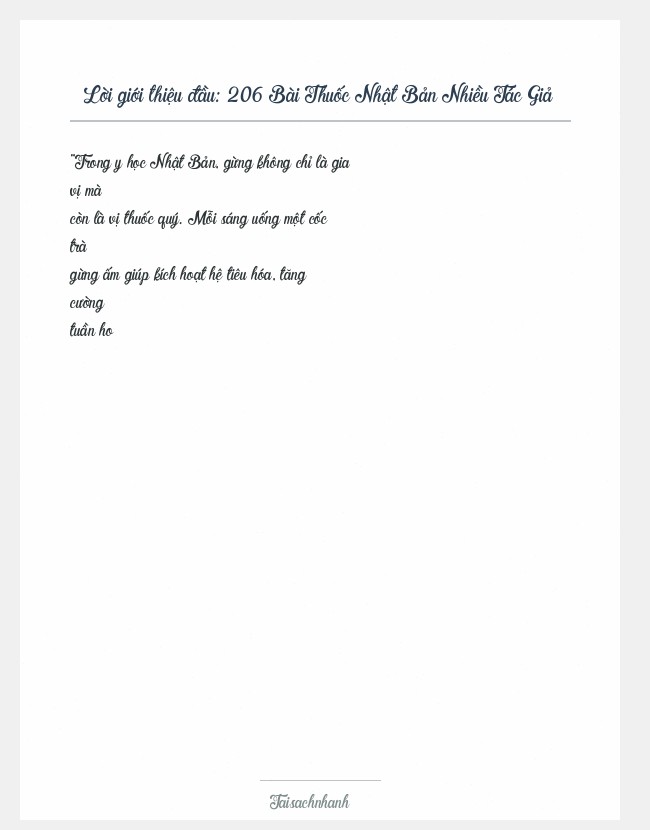 Trích đoạn 206 Bài Thuốc Nhật Bản Nhiều Tác Giả