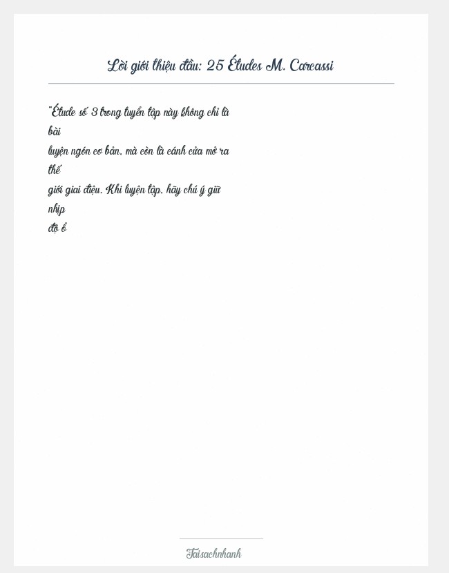 Trích đoạn 25 Études M. Carcassi