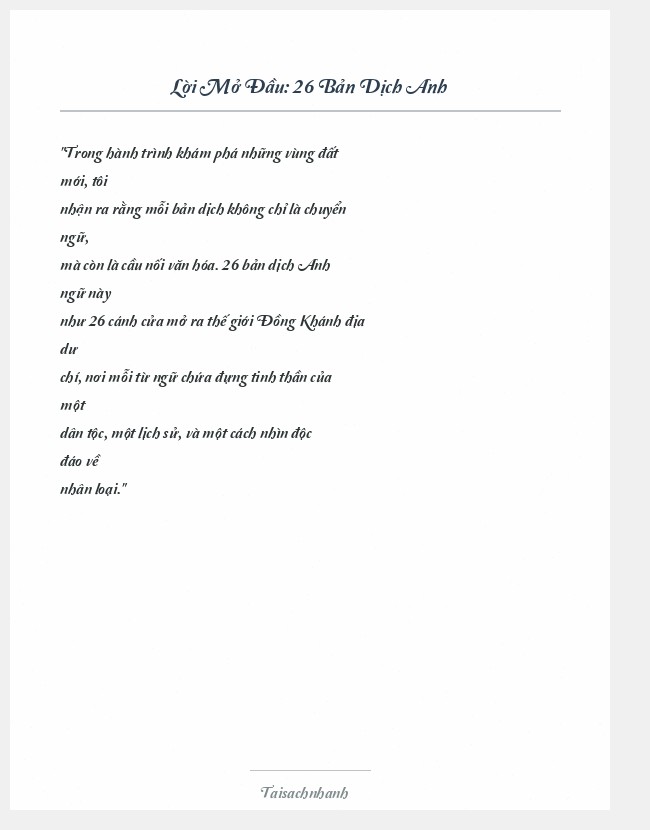 Trích đoạn 26 Bản Dịch Anh