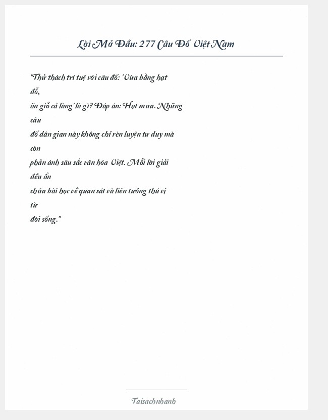 Trích đoạn 277 Câu Đố Việt Nam