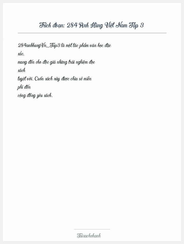 Trích đoạn 284 Anh Hùng Việt Nam Tập 3