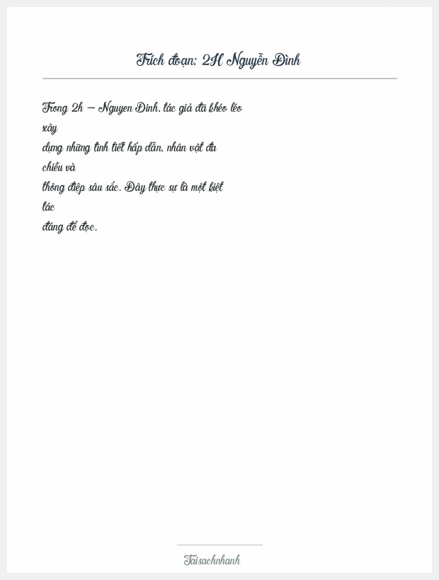 Trích đoạn 2H Nguyễn Đình