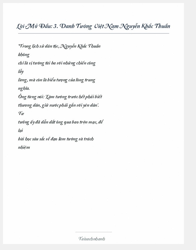 Trích đoạn 3. Danh Tướng Việt Nam Nguyễn Khắc Thuần