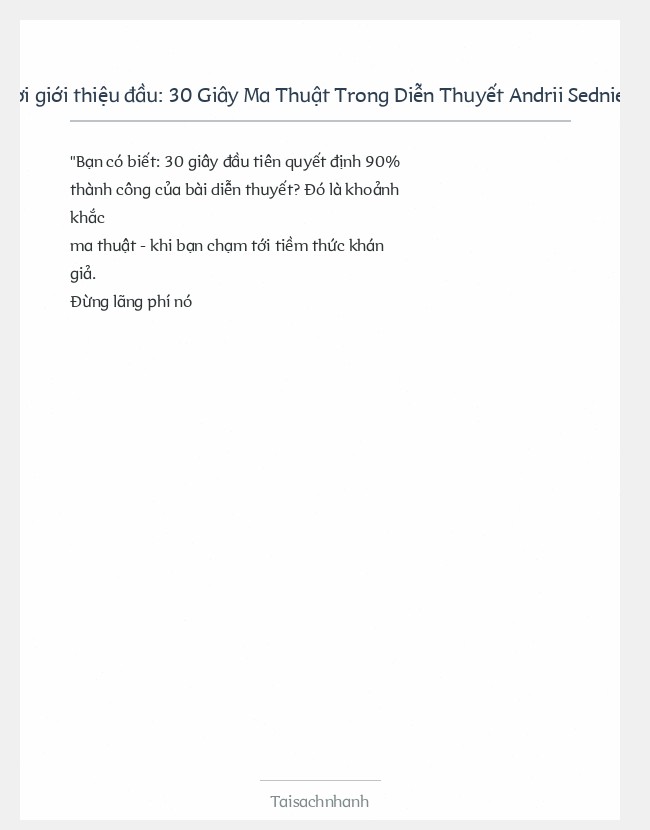 Trích đoạn 30 Giây Ma Thuật Trong Diễn Thuyết Andrii Sedniev