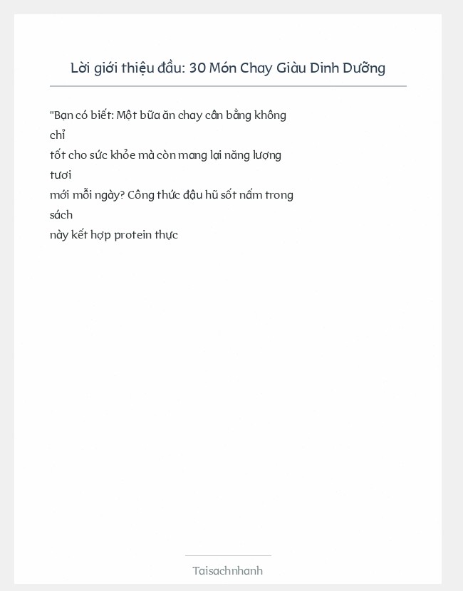 Trích đoạn 30 Món Chay Giàu Dinh Dưỡng