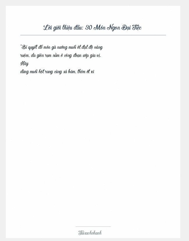 Trích đoạn 30 Món Ngon Đại Tiệc