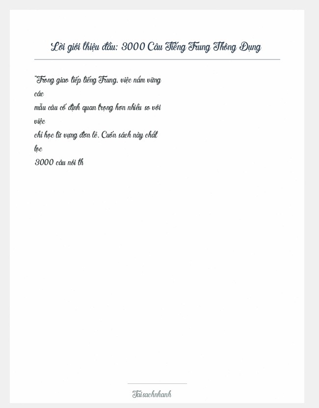 Trích đoạn 3000 Câu Tiếng Trung Thông Dụng