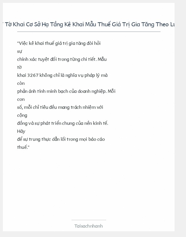 Trích đoạn 3267 Tờ Khai Cơ Sở Hạ Tầng Kê Khai Mẫu Thuế Giá Trị Gia Tăng Theo Luật Quản Lý Thuế