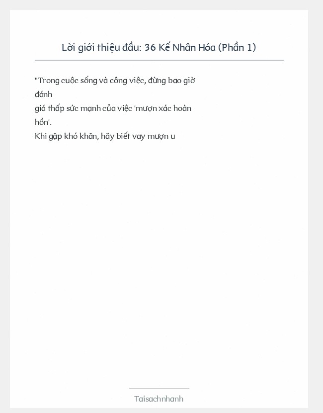 Trích đoạn 36 Kế Nhân Hóa (Phần 1)