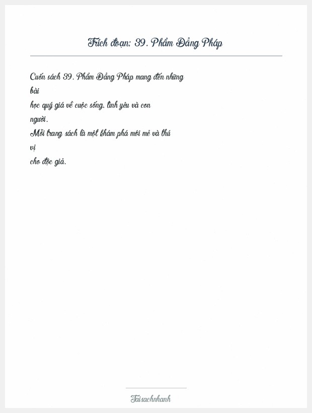 Trích đoạn 39. Phẩm Đẳng Pháp