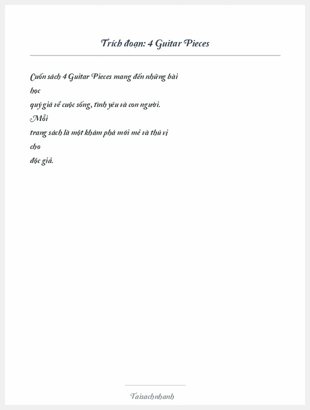 Trích đoạn 4 Guitar Pieces