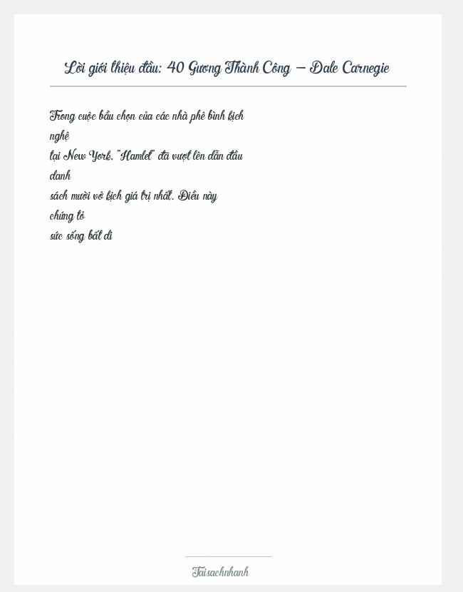 Trích đoạn 40 Gương Thành Công - Dale Carnegie
