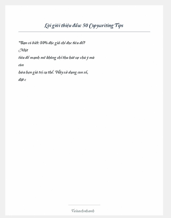 Trích đoạn 50 Copywriting Tips