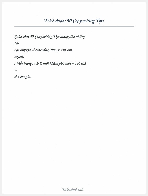 Trích đoạn 50 Copywriting Tips