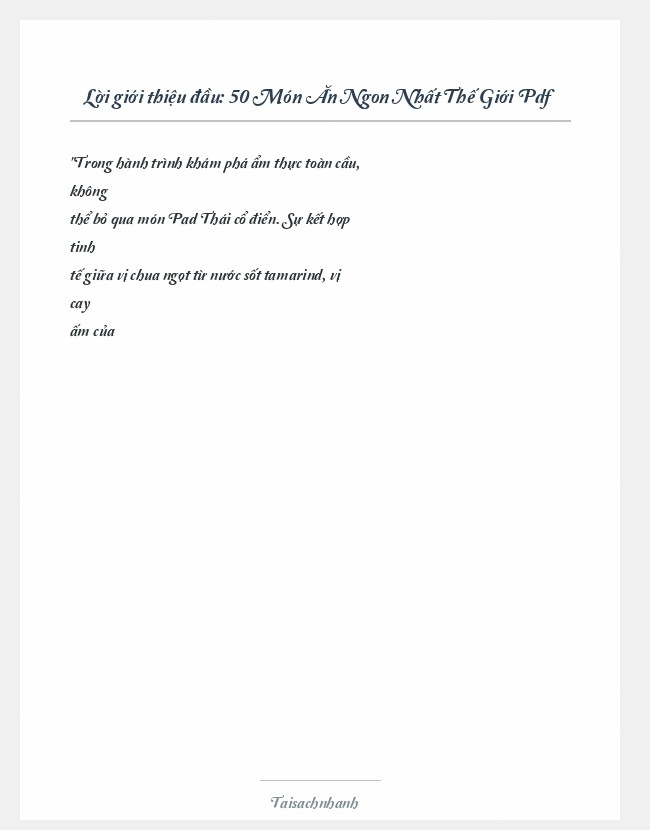 Trích đoạn 50 Món Ăn Ngon Nhất Thế Giới Pdf