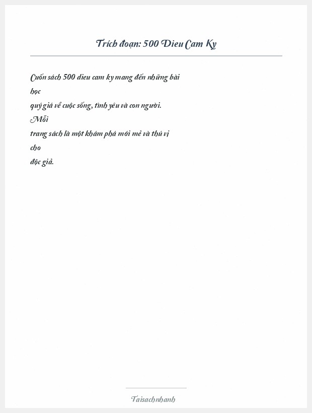 Trích đoạn 500 Dieu Cam Ky