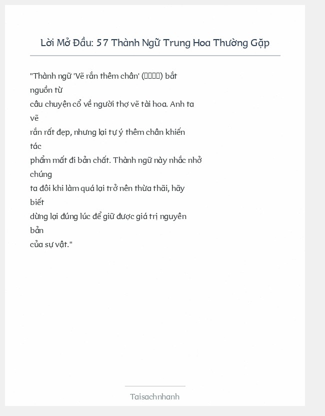 Trích đoạn 57 Thành Ngữ Trung Hoa Thường Gặp