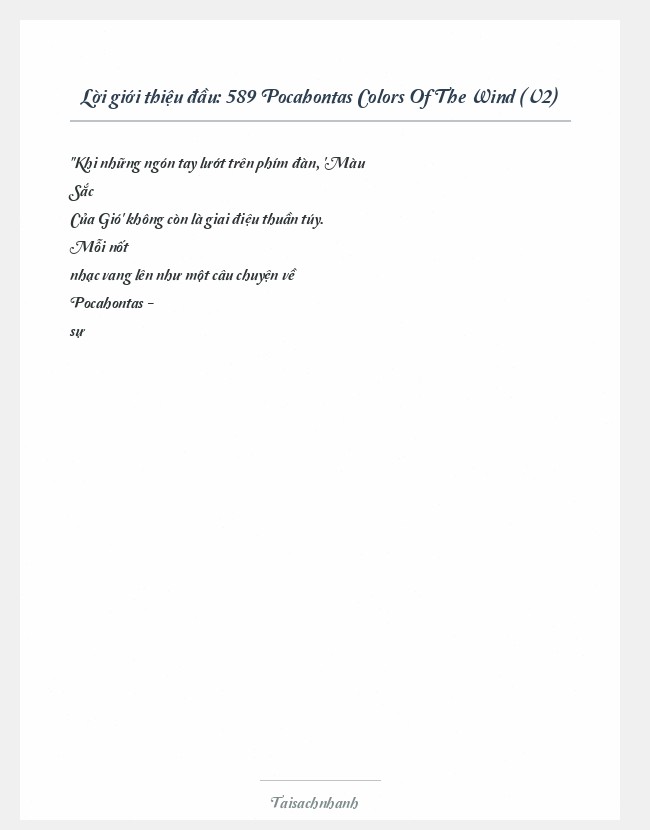 Trích đoạn 589 Pocahontas Colors Of The Wind (V2)