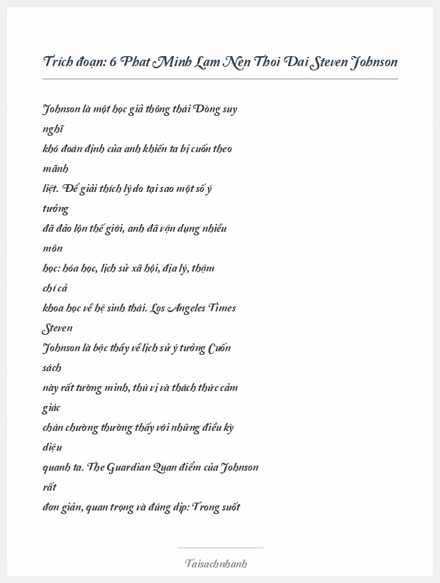 Trích đoạn 6 Phat Minh Lam Nen Thoi Dai Steven Johnson
