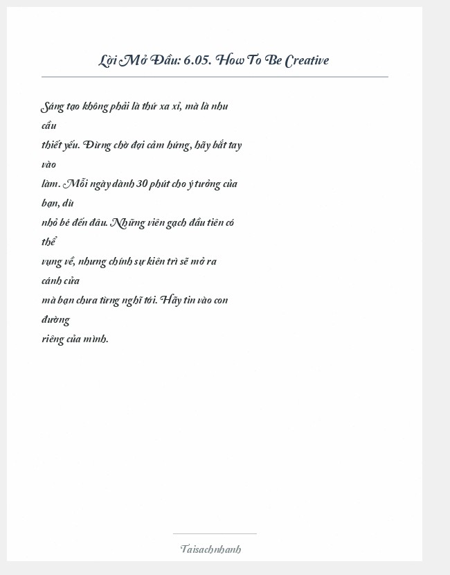 Trích đoạn 6.05. How To Be Creative