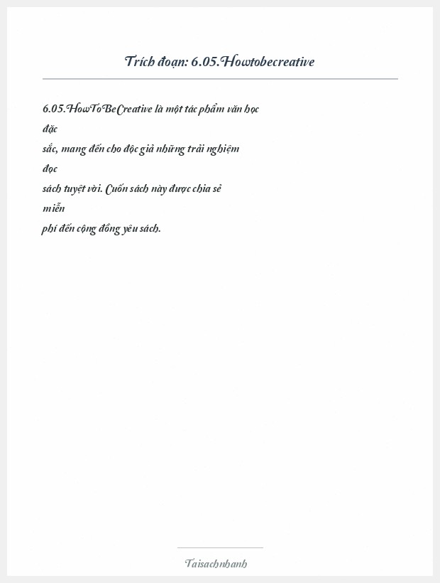 Trích đoạn 6.05.Howtobecreative